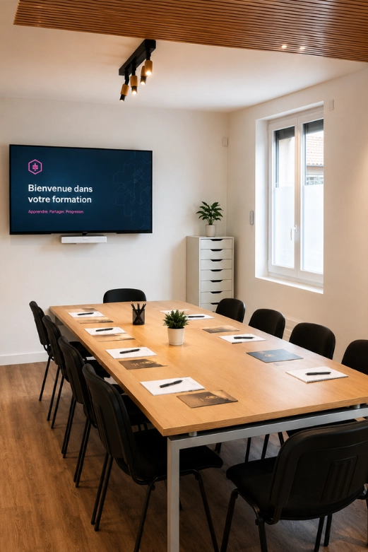 salle de formation avec ecran geant